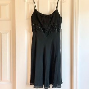 Ann Taylor Silk Black Cocktail Dress, 2P